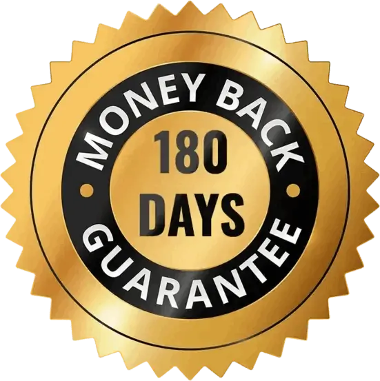 Neuro Sharp&nbsp;-180-day risk-free money-back guarantee badge